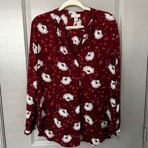 LOFT outlet Floral Tunic Length Blouse